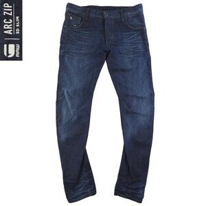 G-Star Raw Jeans Arc Zip 3D Slim Button Fly Denim Men's "34x36" Actual 36x36